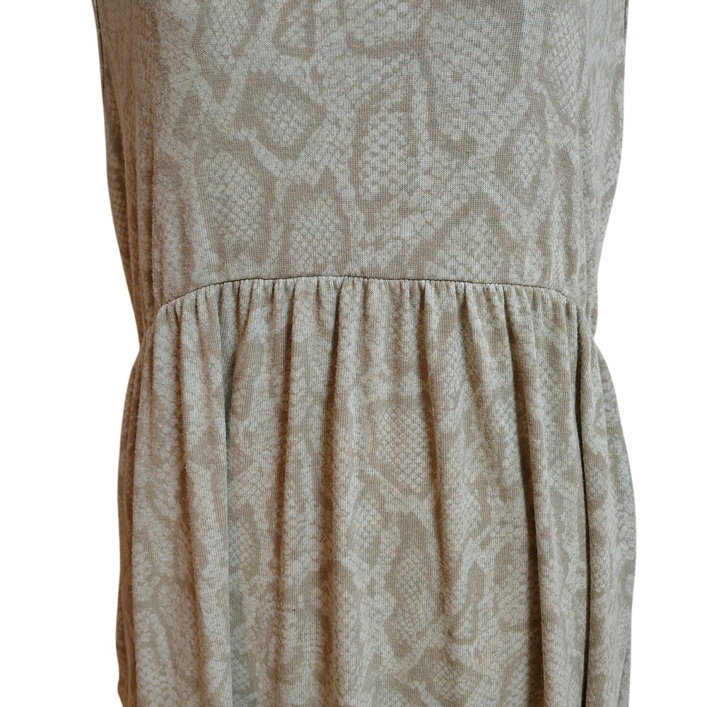 Sleeveless Taupe Snake-Print Maxi Dress - Picture 4 of 9